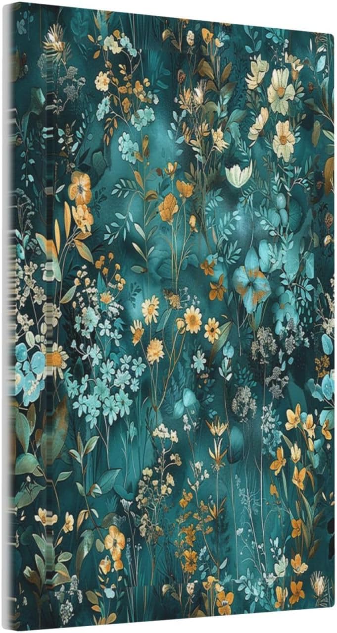 Light Switch Cover Plate Green Leaf Floral Boho Golden Flower Plant 1 Gang No Device Blank Electrical Wall Plates Faceplate Decorative Switch Plate For Bed Room Cabin Decor