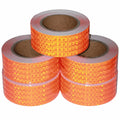 Orange Reflective Tape Outdoor Waterproof 2 inch Wide, High Visibility Industrial Marking Tape, Safety Adhesive Stickers (68 feet,5 Rolls)