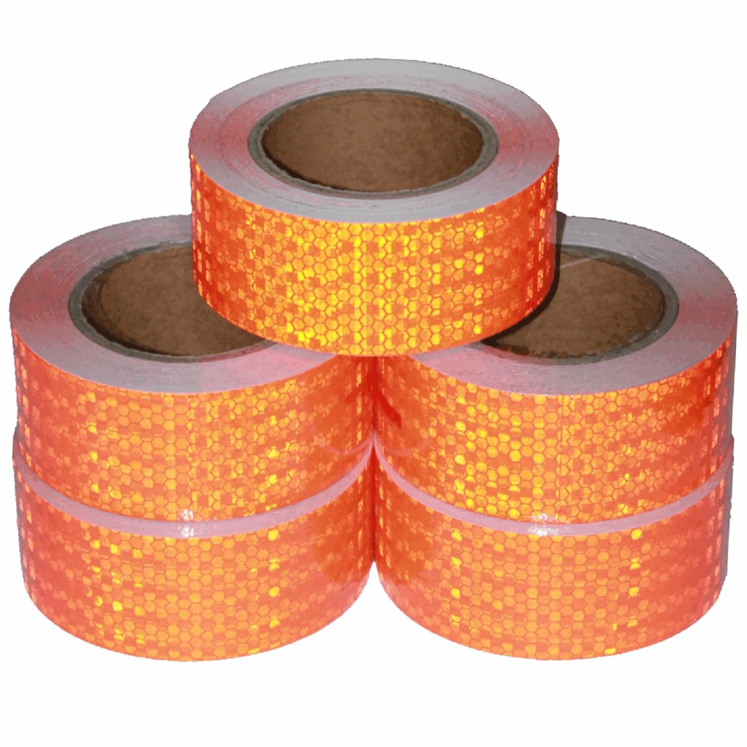 Orange Reflective Tape Outdoor Waterproof 2 inch Wide, High Visibility Industrial Marking Tape, Safety Adhesive Stickers (68 feet,5 Rolls)