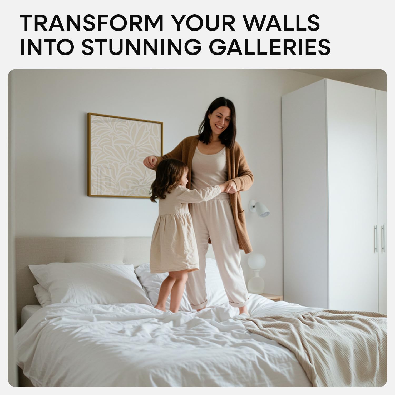 Homeforia 20x20 Picture Bronze Frame, High End Metal 20 x 20 Square Poster Frame with Mat 16 x 16 Photo, 20x20 Brass Frame Matted to 16x16 Print, 20by20 Thin Frames, Tempered Glass, Wall Kit, Set of 1