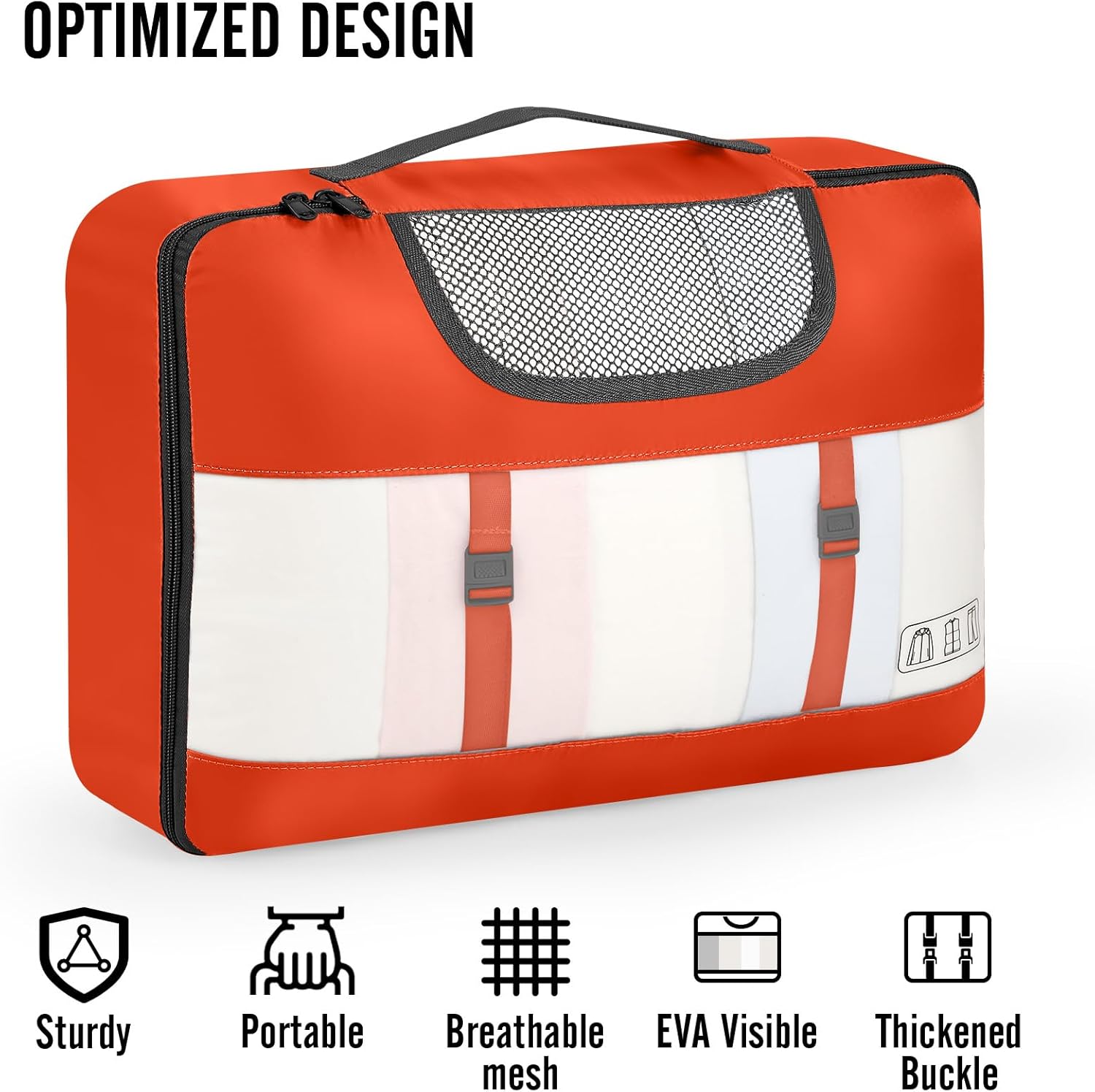Veken 8 Set Packing Cubes for Travel Essentials, Suitcase Organizer Bags in 4 Sizes, Carry-On Luggage Accessories with Large Laundry & Hanging Toiletry Bag, Must-Have for Airplane, Road Trip & Camping