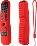 Hi Color Silicone Cover for MR24GA/MR21GA/MR22GN/MR23GA Protective Case Compatible with LG Magic TV C2 C3 G3 OLED Remote Control Slicone Sleeve with Lanyard(Red)