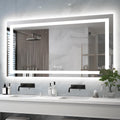 72"x36" Bathroom Mirror with Lights (Front and Backlit), Anti-Fog LED Lighted Bathroom Mirror, Stepless Dimmable Vanity Mirror, 3 Colors Smart Mirror (Horizontal/Vertical)