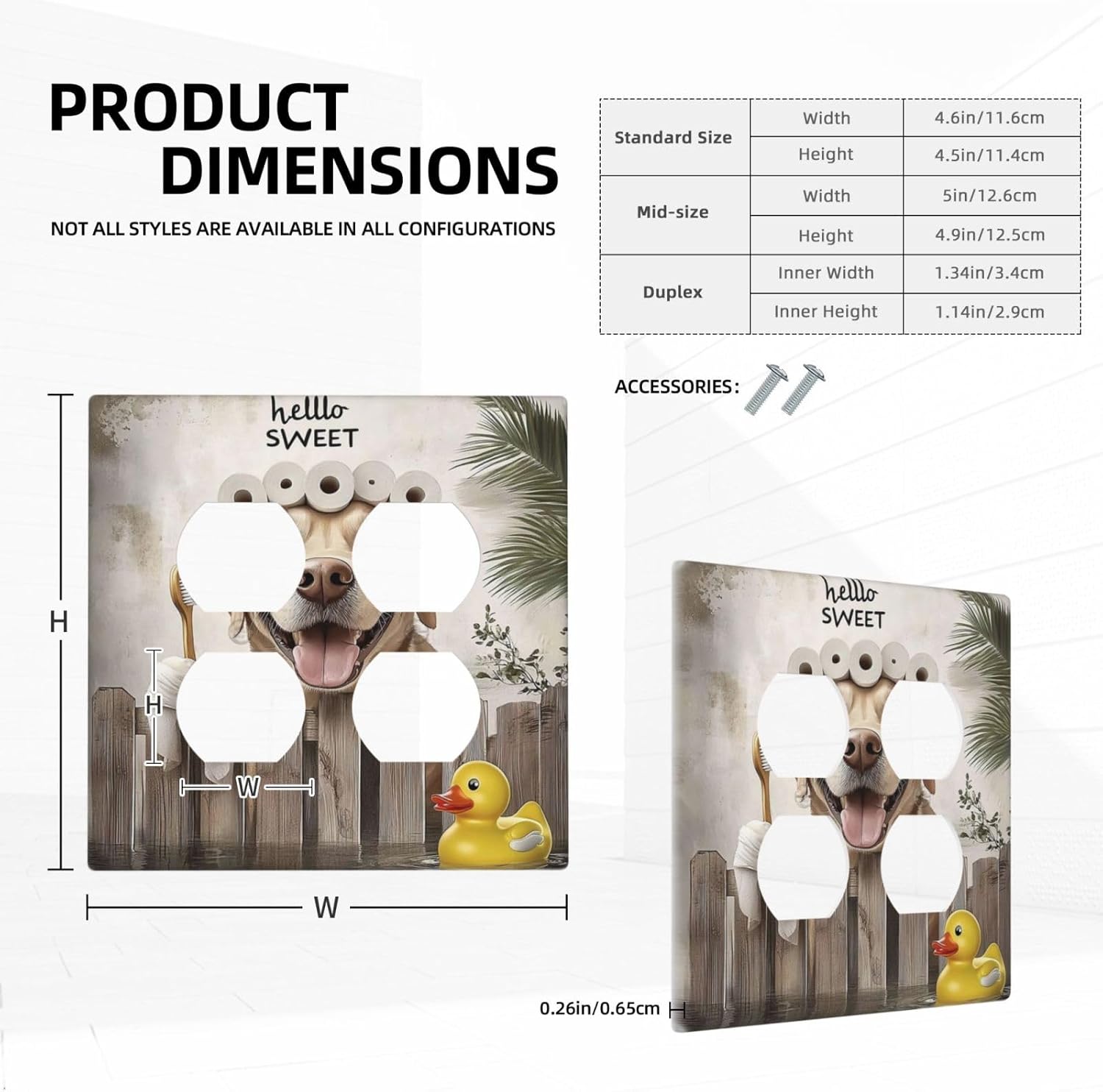 Funny Dog Rustic Farmhouse Wooden Fence Labrador Outlet Covers 2 Gang Double Duplex Decorative Light Switch Covers Electrical Wallplates Socket Faceplate For Kids Room Bathroom Decor