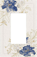 Decorative Outlet Covers Rustic Blue Flower Floral Gold Leaf 1 Gang Rocker Light Switch Cover Plate Single Wall Plates for Electrical Outlets Switch Plate Covers Faceplate for Home Decor