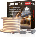 Shine Decor LED Neon Rope Lights 120VAC, 120LEDs/M Lum Strip Lighting End Extendable 2500K Warm White 65ft, Water & Cold Resistant for Outdoor Indoor, 4520LM Bright 8x16mm ETL Listed