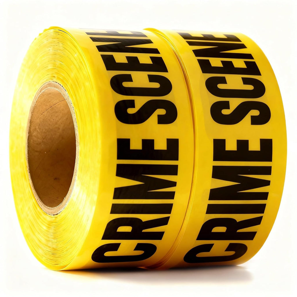 Crime Scene Do Not Cross Tape 2 Pack 3 inch x 1000 feet, Bright Yellow with a Bold Black Print for High Visibility • Tear Resistant Design