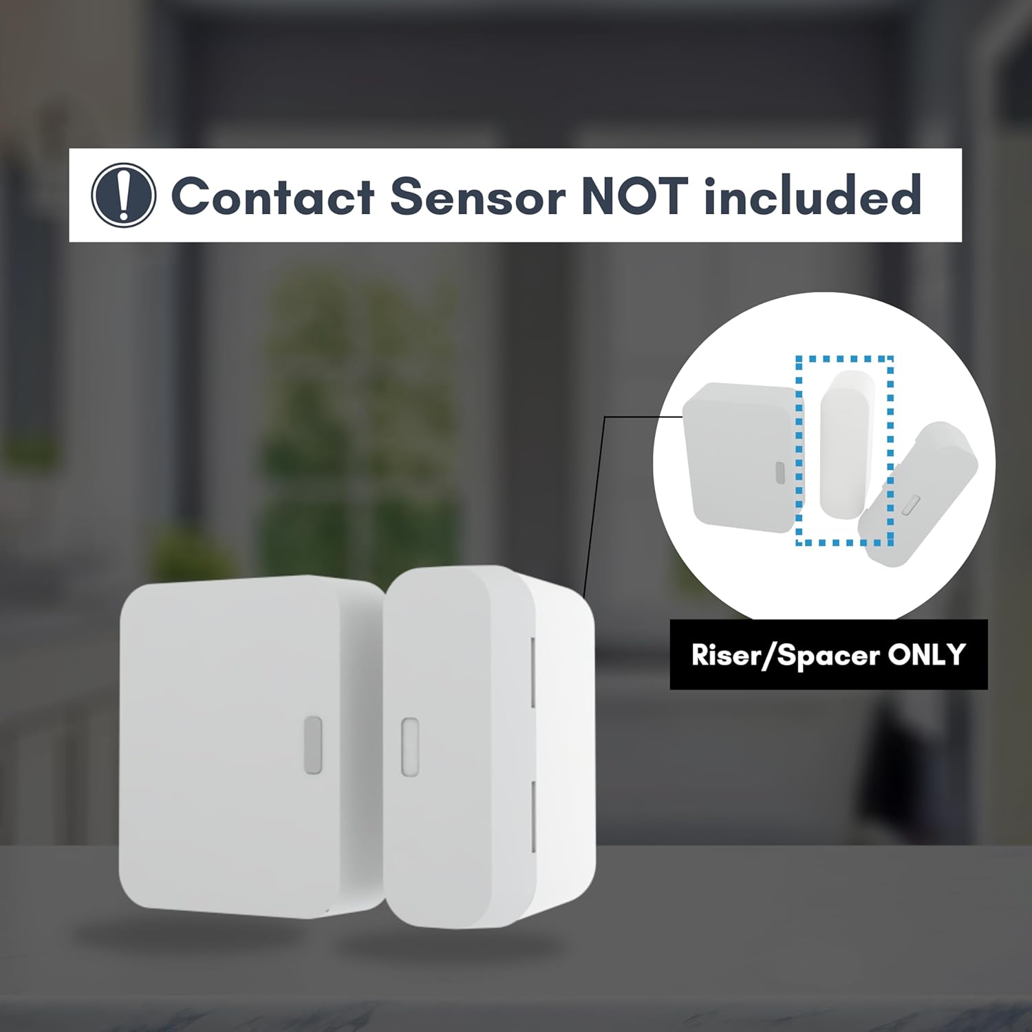 Magnet Riser Compatible with SimpliSafe | Alarm Contact Spacer with 3M Adhesive | Alarm Riser - Sensor/Magnet Not Included (1 Pack - 3/4 inch)