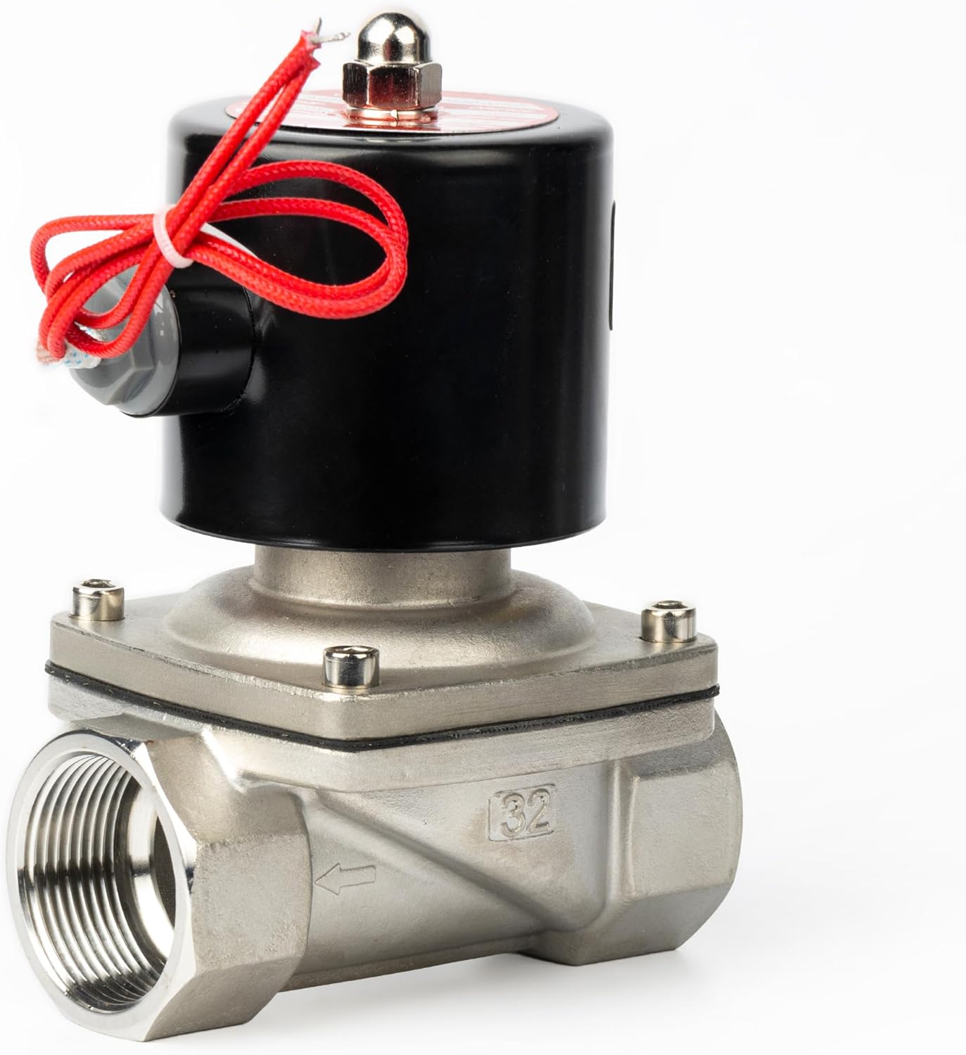 U.S. Solid 1-1/4" Solenoid Valve - 110V AC Stainless Steel Electric Solenoid Valve, Normally Closed, Viton Seal