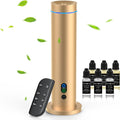 Waterless Diffuser, 1000 Sq.Ft Coverage, Essential Oil Diffuser with Tilt-Safe, Remote Control, Adjustable Mist Mode, Mood Lights Aromatherapy Diffuser for Home, Large Room, Office, Hotel, Gold