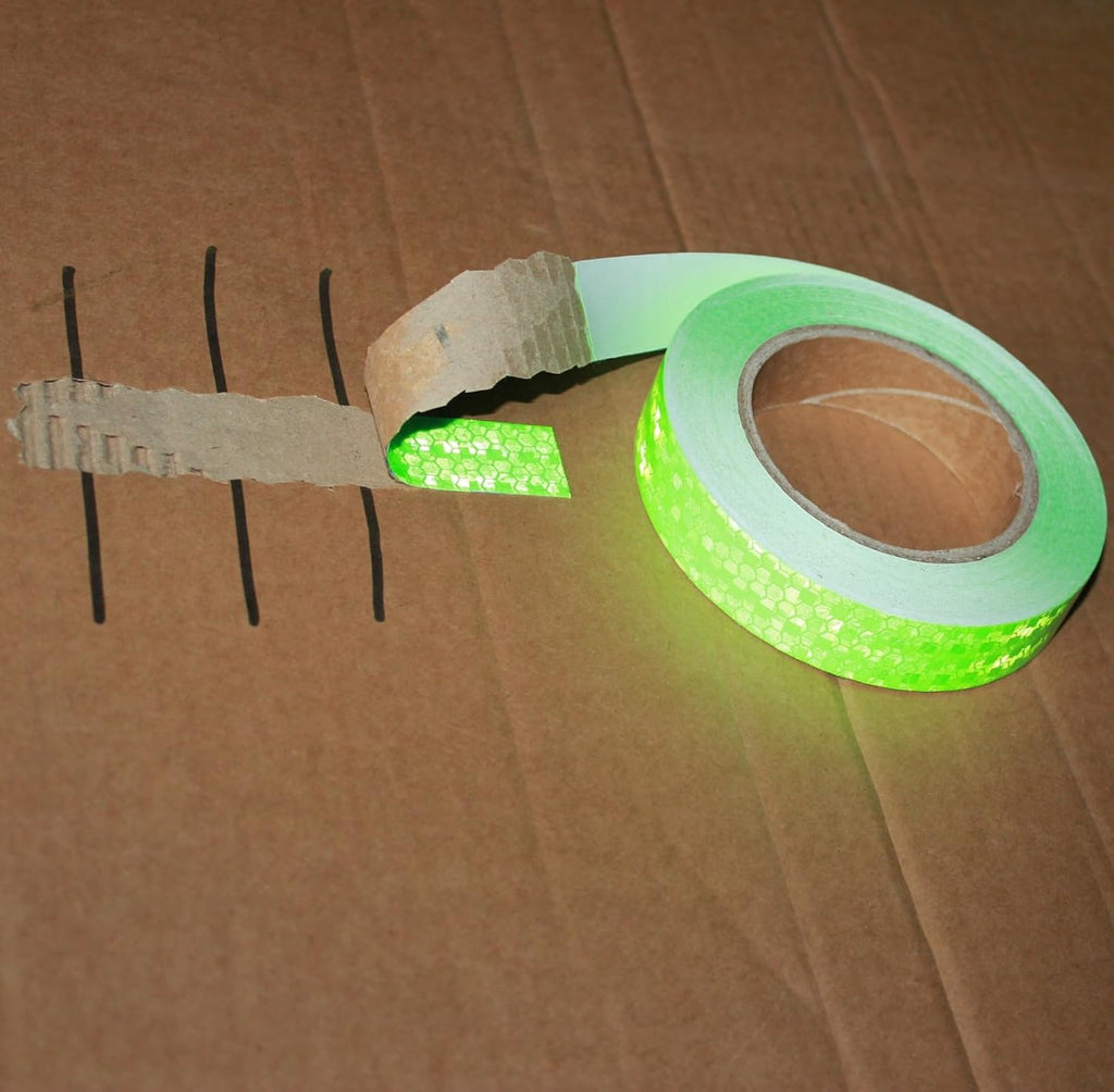 Reflective Tape Green 1 inch, Outdoor Waterproof High Visibility Warning Industrial Marking Tape, Safety Stickers (68 feet)