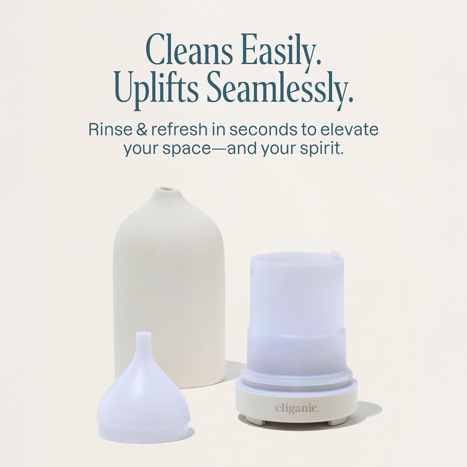 Cliganic Serenity Essential Oils Diffuser Set – Aromatherapy Humidifier with LED for Home, Office & Bedroom Includes Frankincense, Lavender, Grounded & Sleep Essential Oils Kit