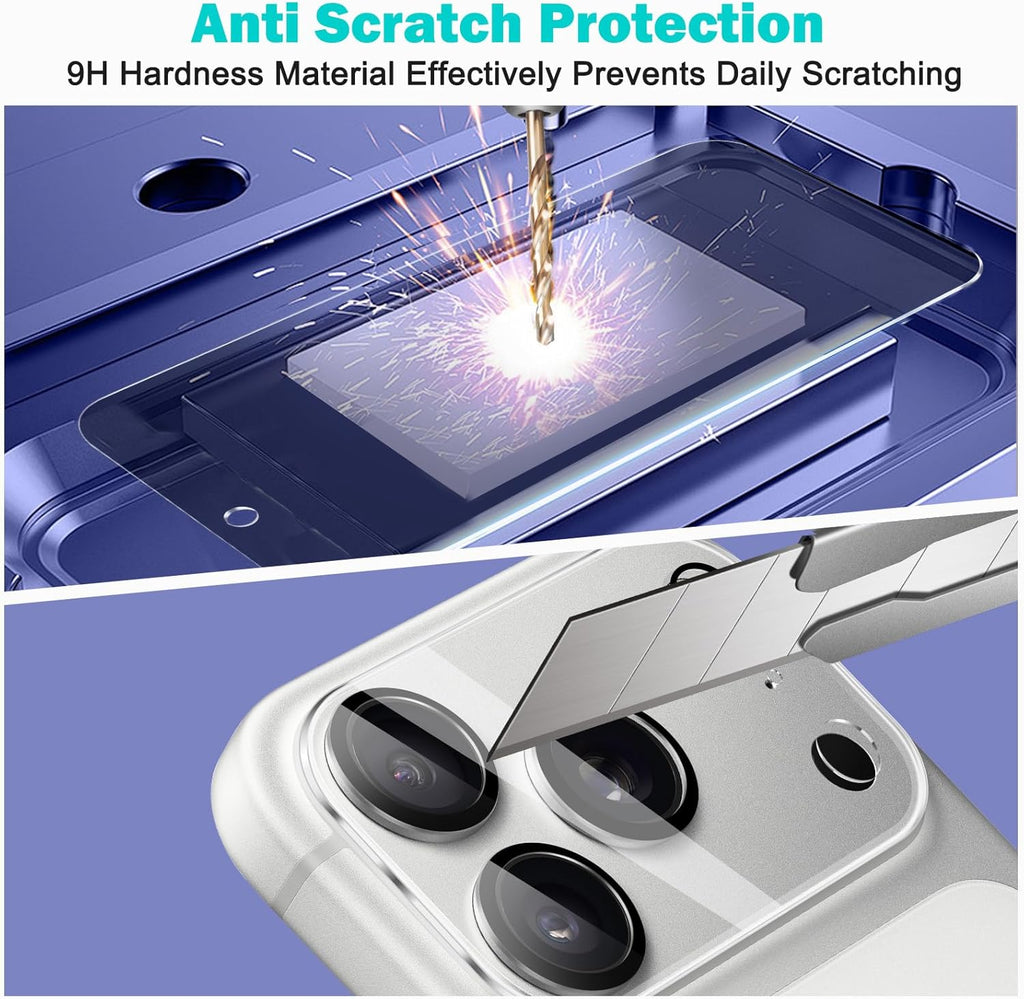 PEHAEL 3+3Pack for iPhone 17 Pro Privacy Screen Protector with Camera Lens Protector Full Coverage Anti-Spy Tempered Glass Film 9H Hardness Easy Installation Bubble Free [6.3 inch]
