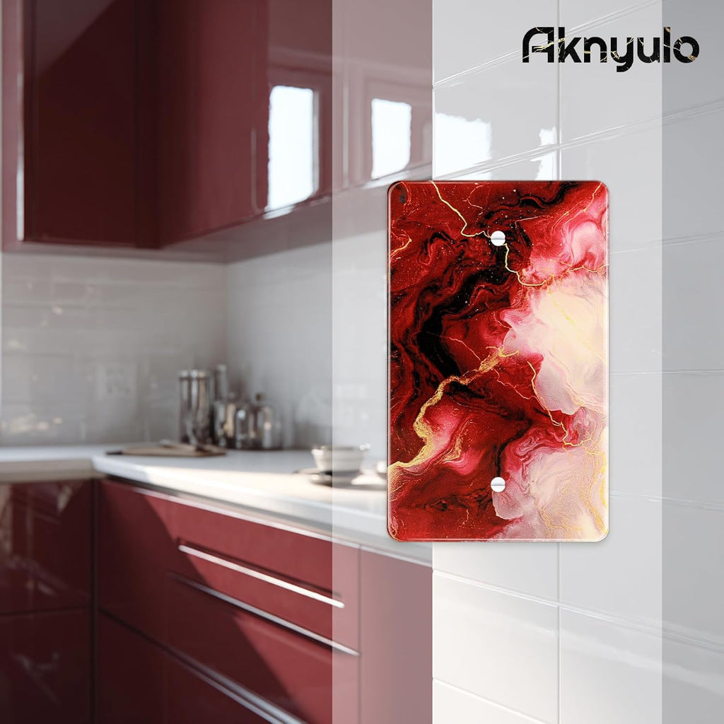 Rich Burgundy Marble Acrylic Wall Plates Blank Wall Plate Light Switch Cover Plate Blank Wall Plate Decorative Acrylic Light Switch Cover