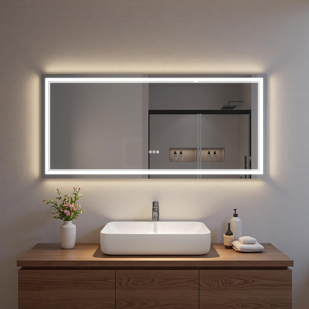 LED Bathroom Mirror with Lights, Wall Mirrors