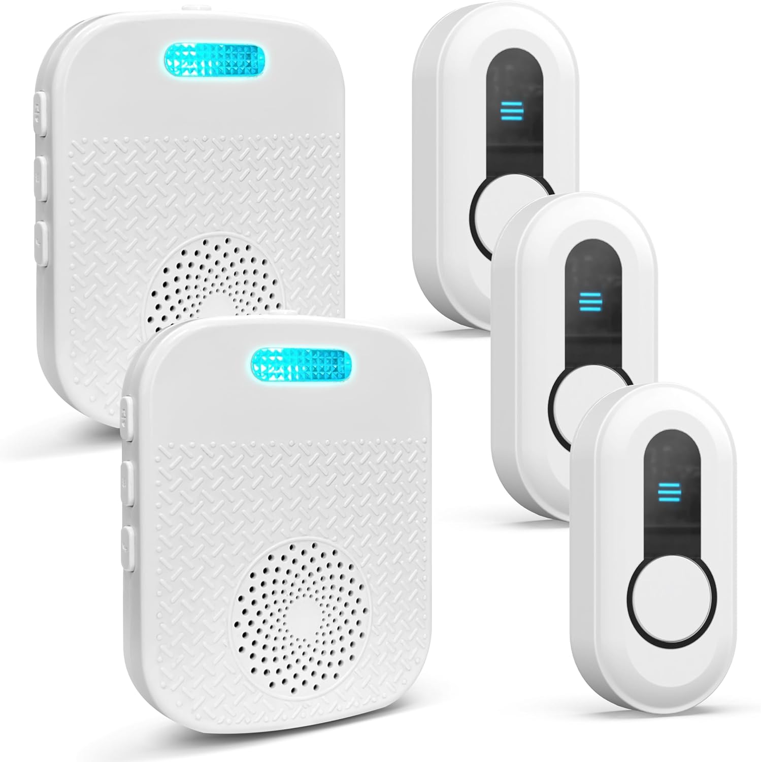 SanJie Wireless Caregiver Pager Call Bell for Patients at Home 328Ft Range Call Button for Elderly Life Alert Systems for Seniors (2 Rechargeable & Portable Receiver,3 Emergency Button)