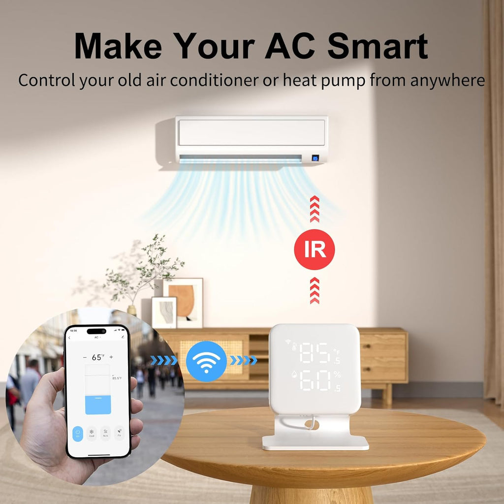 WOOX Smart Air Conditioner Controller, WiFi IR Remote Control for Mini Split, Portable, Window AC & Heat Pumps, Home Automation Controllers, Quick & Easy DIY Installation, Compatible with Alexa/Google
