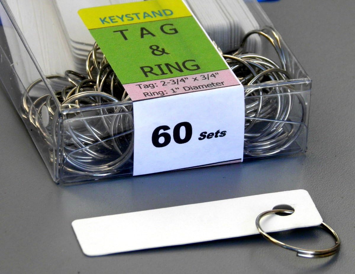 KEYSTAND # 60PGS with 60 Numbered Hooks for Auto Dealers/Realtors (60 Tag & Ring Included)