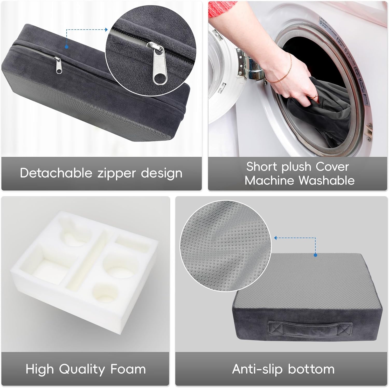 G GOOD GAIN Couch Cup Holder Pillow-Sofa Cup Holder Cozy Buddy | Bed Drink Caddy Holds Tablet, Remote, Snacks | Waterproof Anti-Spill Sofa Beverage Tray for Car, Park, Beach, Picnic, Boat, RV(Grey)