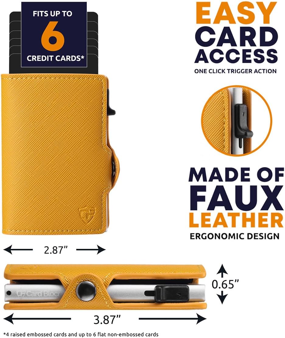 Conceal Plus Small RFID Wallet for Women, Slim Compact RFID Blocking Credit Card Holder Womens Wallet, Smart Pop Up Minimalist Card Case, Holds 4-6 Standard Cards Plus Cash & ID, Compact Travel Wallet