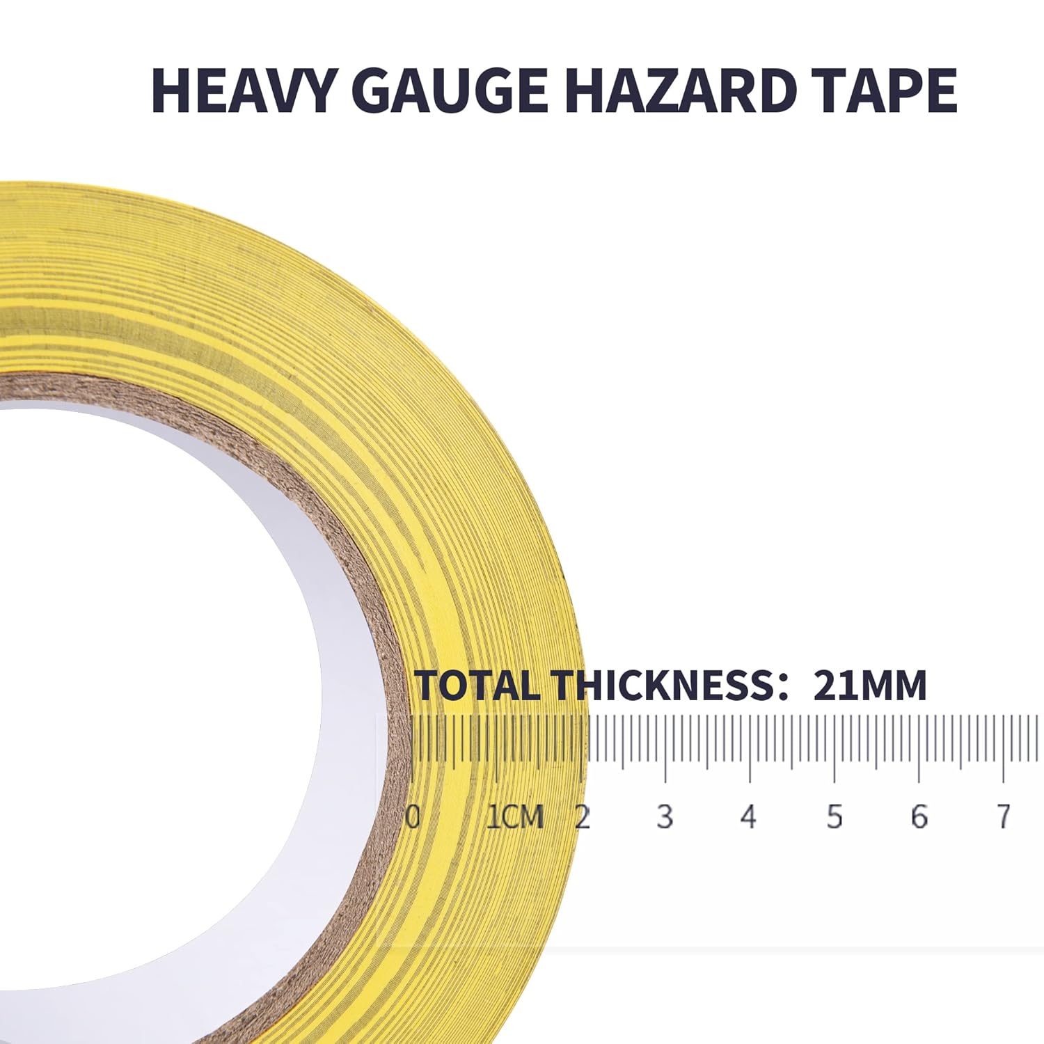 TAPEBEAR Hazard Caution Tape, 2inch x 150 Feet Self Adhesive Warning Tape for Steps, High Visibility Yellow Black Tape for Halloween Outdoor Construction, Scene Barrier, Danger Zone, 16Rolls