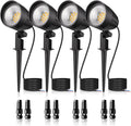 MEIKEE 7W Low Voltage LED Landscape Lights 800LM 12V Outdoor Landscape Lighting 2700K Warm White IP66 Waterproof Garden Pathway Lights Yard Lawn Spotlights with Connectors (4 Pack)