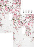 Decorative Light Switch Plate Covers Rustic Plum Blossom Pink Flowers 1 Gang Light Switch Cover Plate Single Toggle Wall Plate Outlet Covers Faceplate for Home Bedroom Decor （2 Pack）