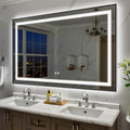 60X36 Inch LED Bathroom Mirror with Lights, Black Frame Frontlit+ Backlit Bathroom Vanity Mirror for Wall, Ultra-Clear Tempered Glass, Shatter-Proof, Anti-Fog and Memory Function, ETL Listed