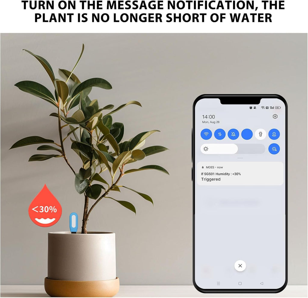 Plant Monitor Soil Test Kit, Flower Care Soil Tester Smart Plant Intelligent Sensor Plants Detector Bluetooth Monitor for Fertility Temperature Level for Tuya App