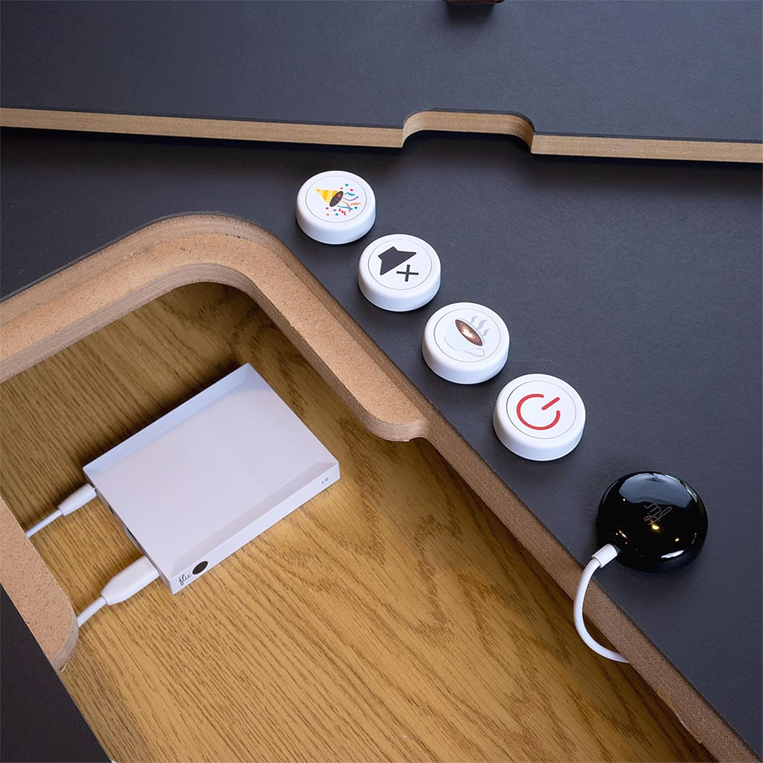 Flic Hub LR - Best Long Range Smart Home Hub with Native Support for Matter, Alexa, Homekit, Nanoleaf, Spotify, Philips Hue, Sonos, IR, Wi-Fi to Control Any Device with Flic Smart Button and Twist.