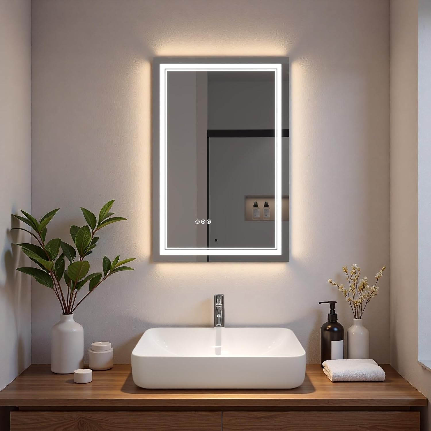 LED Bathroom Mirror with Lights, Wall Mirrors