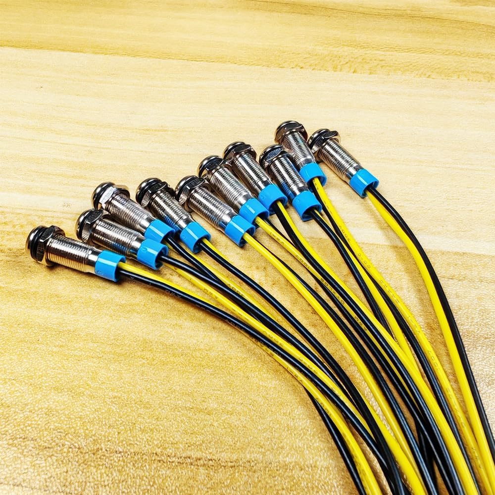 10pcs 6mm LED Metal Indicator Light 110V-220VAC Waterproof Signal Lamp (White)