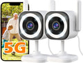 5G Outdoor/Indoor Camera for Home Security, 2K Baby Monitor Cameras for Bedroom/Elder/Dog/Pet Security Camera,3X Zoom, IP66 Waterproof,Night Vision, Two-Way Talk, SD/Cloud-2Pack