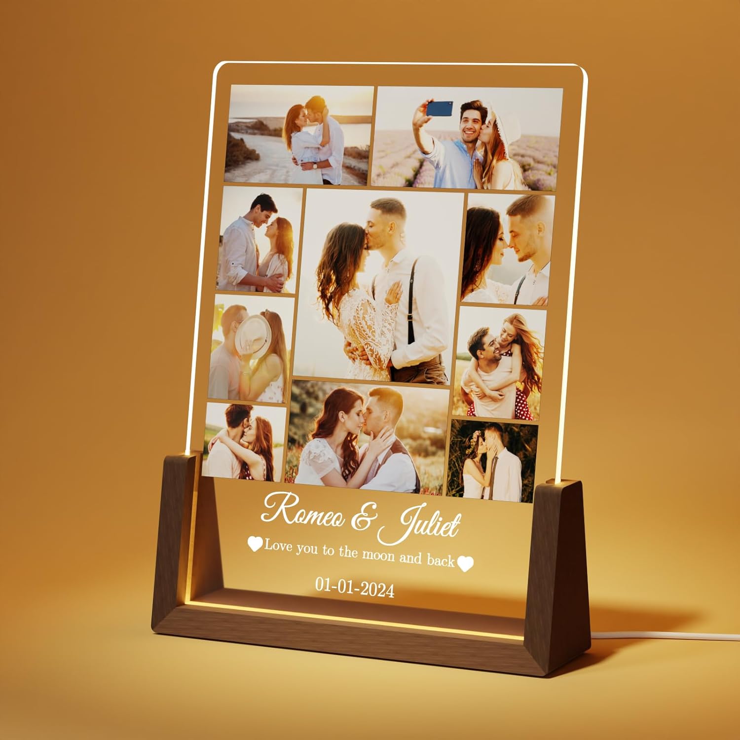 Photo Decorative Plaque Personalized Gifts, Custom Gifts for Him Her, Customized Picture Frame for Boyfriend Girlfriend Couples Wife Women on Anniversary Birthday