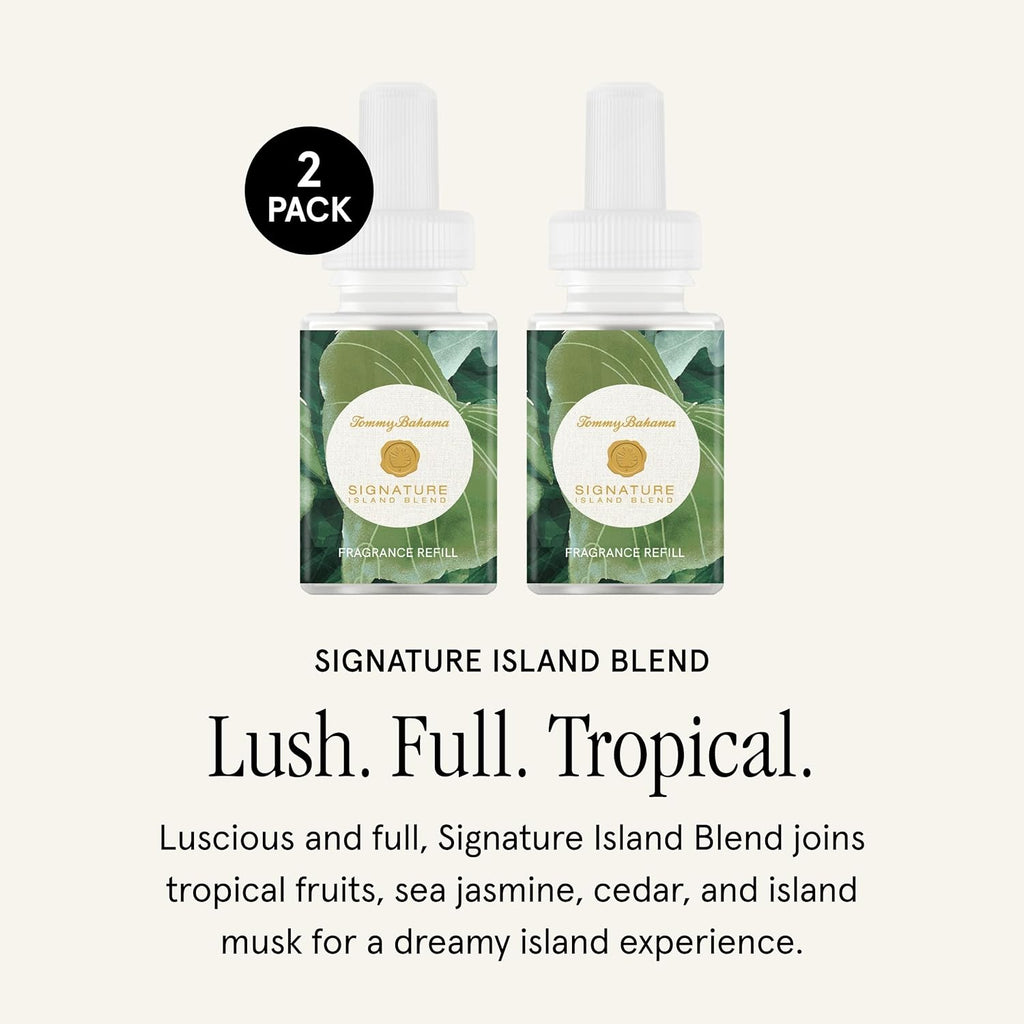Pura & Tommy Bahama Home Scent Refill - Smart Home Air Diffuser - Up to 120-Hours of Luxury Fragrance per Refill - Spring & Summer Fragrance - 2 Pack, Signature Island Blend