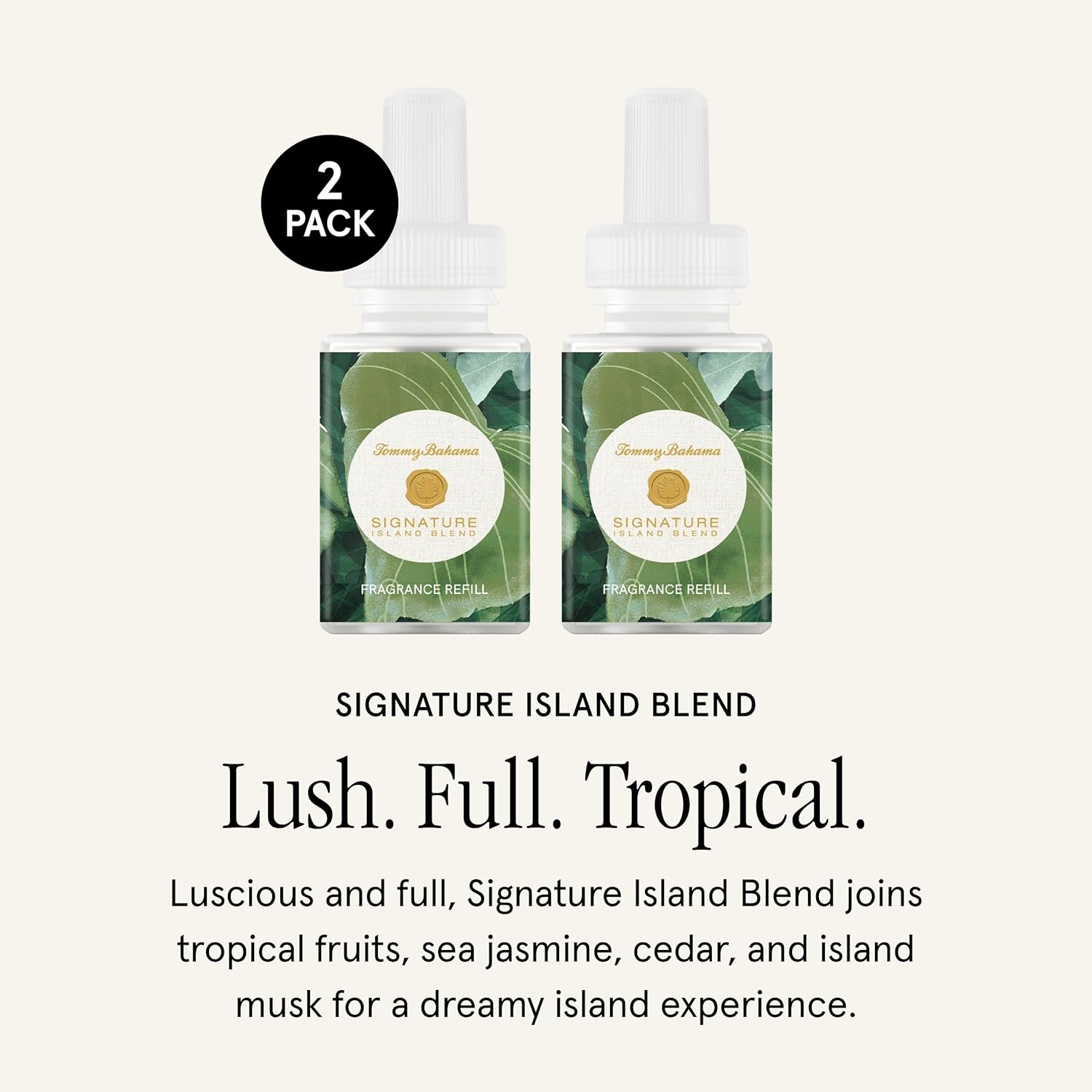 Pura & Tommy Bahama Home Scent Refill - Smart Home Air Diffuser - Up to 120-Hours of Luxury Fragrance per Refill - Spring & Summer Fragrance - 2 Pack, Signature Island Blend