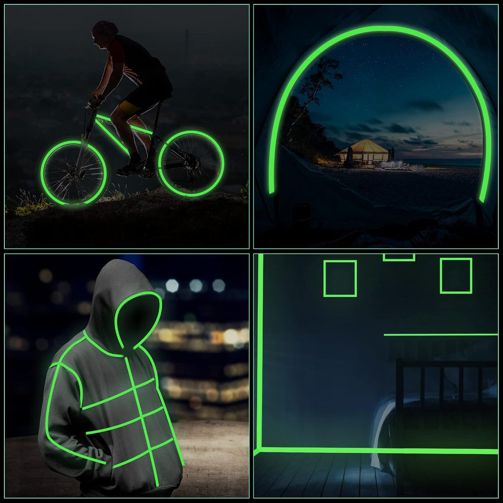 Glow Tape Glow in The Dark Waterproof Outdoor 0.6 Inch x 33 Feet Fluorescent Tape Luminous Tape Halloween Decorations and Stage
