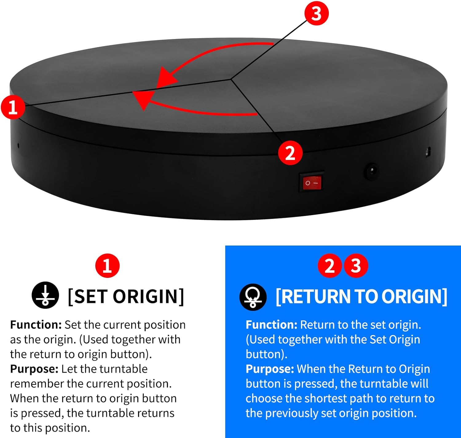 Programmable Motorized Electric Turntable Rotating Display Stand Rotating Platform Spinning Platform Secondary Development Motorized Electric Lazy Susan for 3D Scaner or Display with USB/Wi-Fi