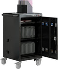 Laptop Charging Cart, 31+4 Charging Ports Laptop Storage Cart, 35-Bay Mobile Charging Cabinet for iPads up to 16.3", Chromebook Devices, Cord Management, Access Lock.School,Business.Black