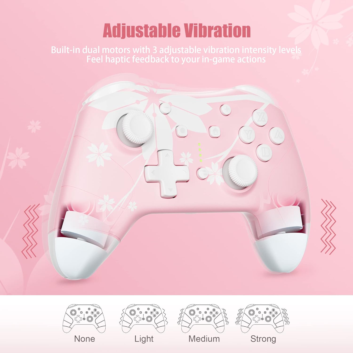 Mytrix Wireless Controller for Windows PC iOS Android Steam Deck, Bluetooth Controller with Programmable Buttons, Turbo & Vibration - Pink