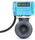 U.S. Solid 1” PVC Motorized Ball Valve - Plastic Electrical Ball Valve, 2 Wire Auto Return, AC 110~230V, Normally Closed