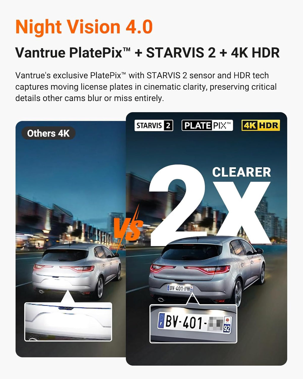 Vantrue N4 Pro S 4K 3 Channel Dash Cam w/Triple STARVIS 2, 4K+1080P+2.5K Front Inside Rear Dash Camera, 4+2.5K Dual Channel, HDR IR Night Vision, Voice Control, Parking Mode, GPS, Wi-Fi, Support 1TB