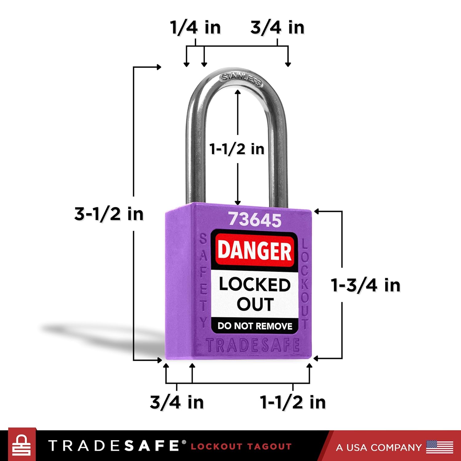TRADESAFE Lockout Tagout Locks Set - 10 Purple Loto Locks, Lockout Locks Keyed Different, 2 Keys Per Lock, OSHA Compliant Lock Out Tag Out Padlocks, Safety Padlocks for Electrical Lockout Tag Out Kits