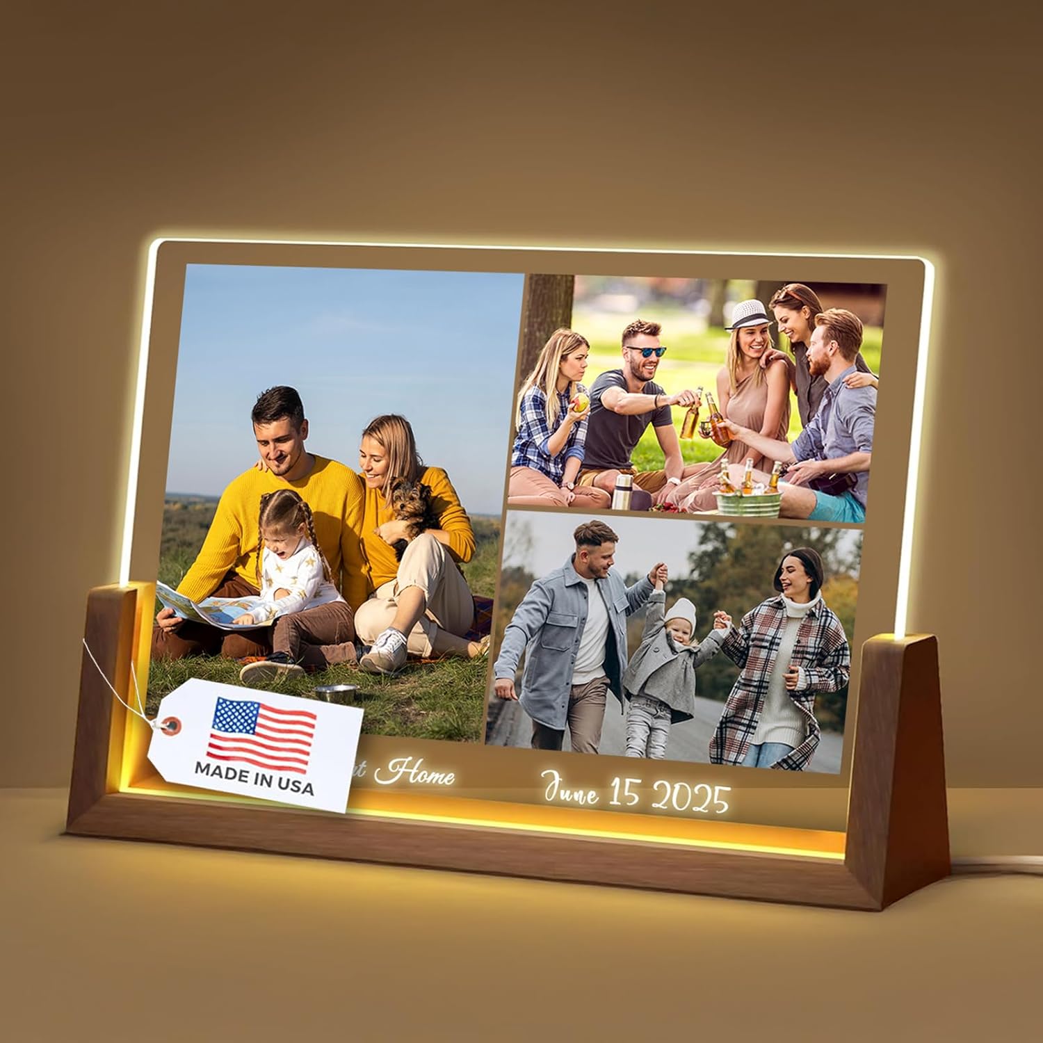 LOUISMIAA Customized Picture Frames with Night Light,Decorative Plaque Anniversary Birthday Mother’s Day Father’s Day Valentine’s Personalized Gifts for Boyfriend Girlfriend Couple Wife Women Same Day Shipping