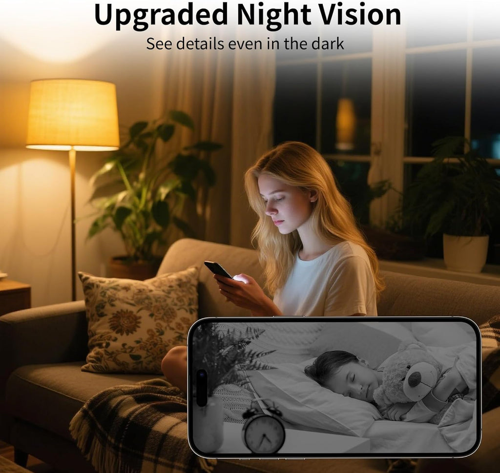 4K Mini Security Camera WiFi Wireless Camera Small Smart Portable HD Nanny Cam with Motion Detection Cloud & SD Storage Clear Night Vision Micro Cameras for Home Office Pet Baby Monitor Indoor/Outdoor