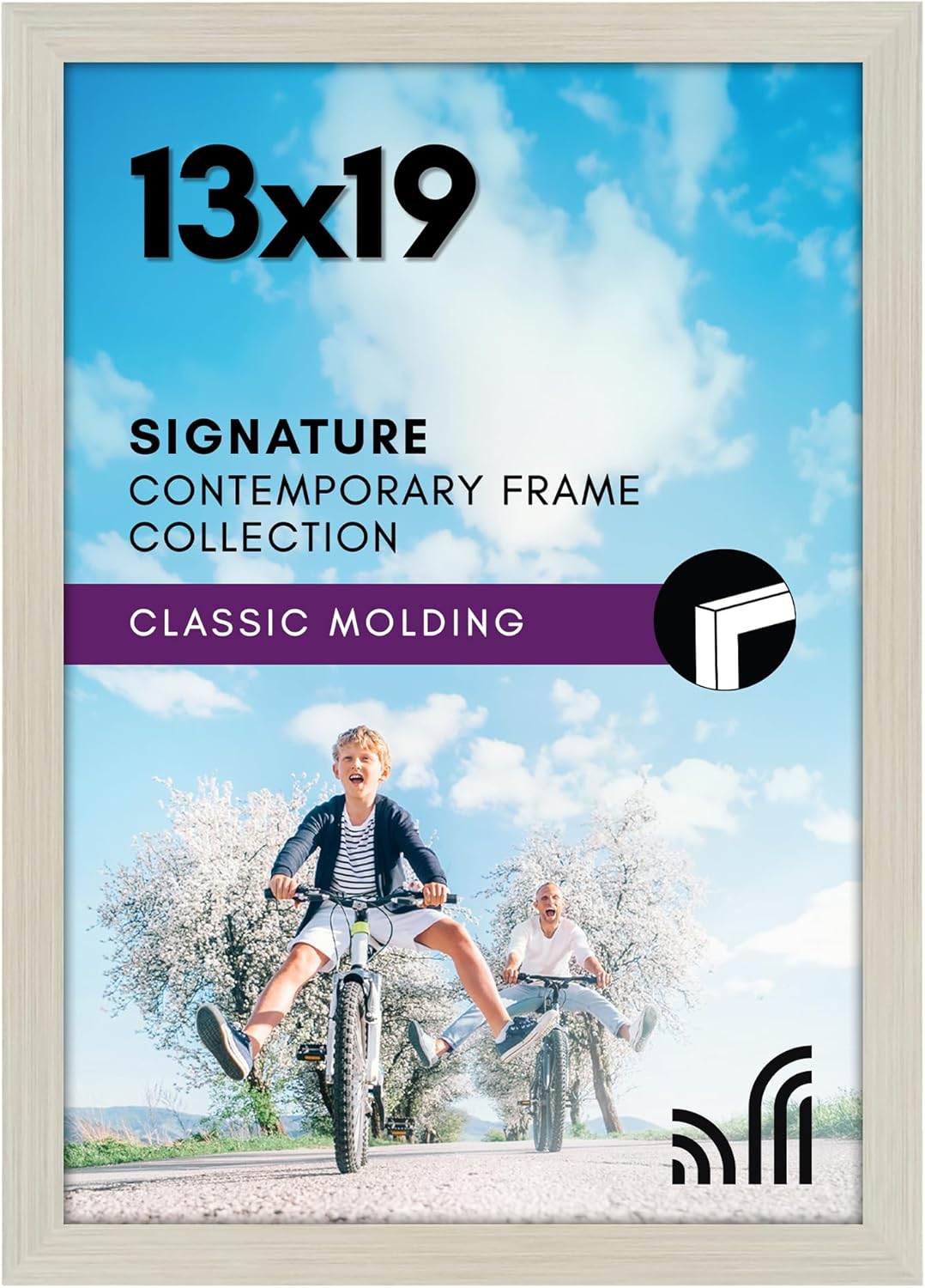 Americanflat 13x19 Picture Frame with Shatter-Resistant Glass - Signature Collection - Gallery-Style Frames Made of Engineered Wood - Photo Frame for Wall Display - Light Wood