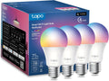 Tapo TP-Link Smart Light Bulbs, 1100 Lumens High Brightness (75W Equivalent), Matter-Certified, 16M Colors WiFi Light Bulb, Dimmable, Works w/Siri, Alexa & Google Home, A19 E26, L535E(4-Pack)