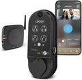 Lockly Vision Smart Lock, HD Video Doorbell Smart Locks for Front Door, Fingerprint Door Lock, Touchscreen Keypad, App Control, No Monthly Fee, Auto Lock - Matte Black
