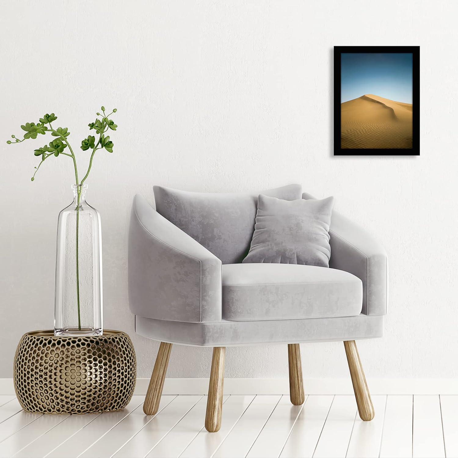 Americanflat 9x12 Picture Frame with Shatter-Resistant Glass - Signature Collection - Gallery-Style Frames Made of Engineered Wood - Photo Frame for Tabletop and Wall Display - Black