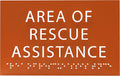 6" X4" Area of Rescue Assistance Sign- Tactile Graphics Grade 2 Braille Text ADA Compliant Sign |ADA Compliant Plastic Signs for Schools, Offices, Businesses, Apartments & Restaurants